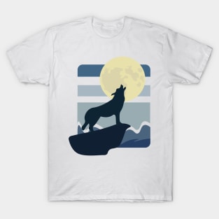 black Wolf In The Moon T-Shirt